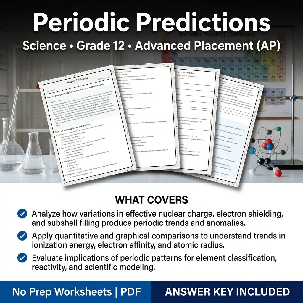 Grade 12 Science Unit Worksheet Bundle – Advanced Chemistry Concepts & Topics — included worksheet 12