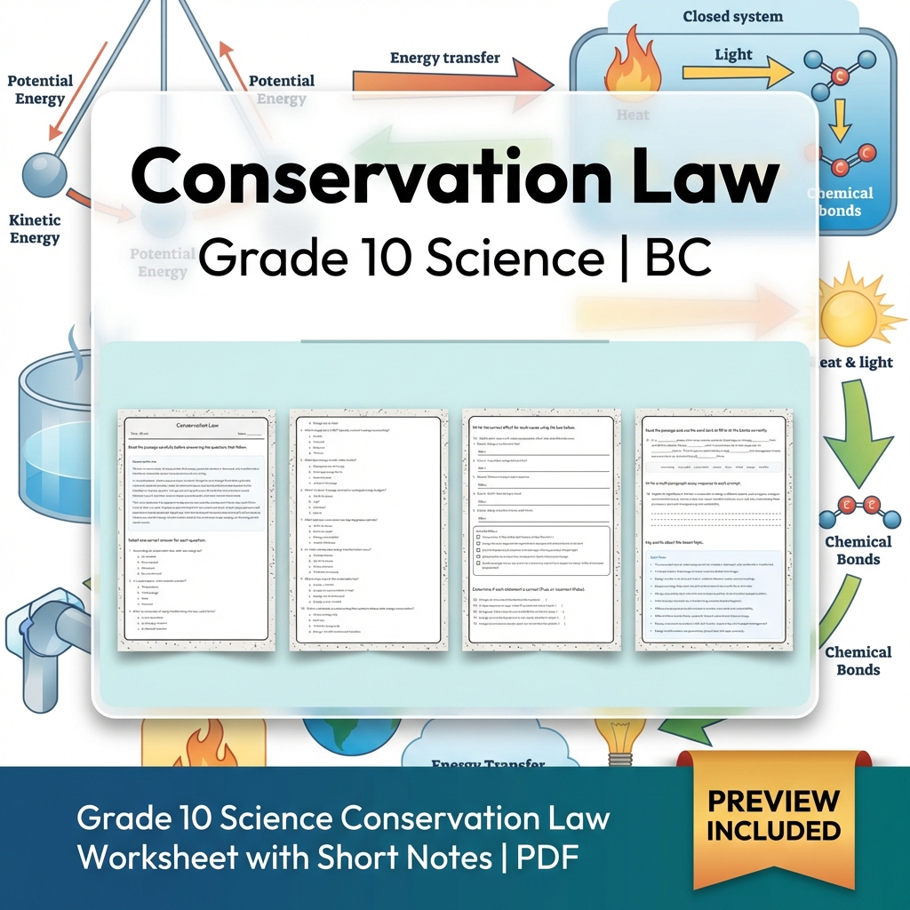 Grade 10 Science Bundle | Physics, Energy & Forces | Full Year Curriculum — included worksheet 54