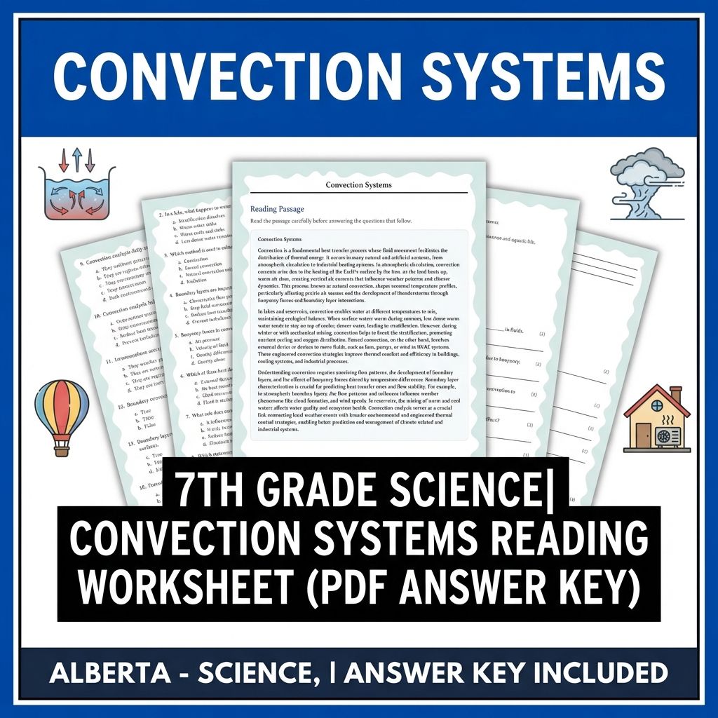 7th Grade Science | Convection Systems Reading Worksheet (PDF Answer Key)