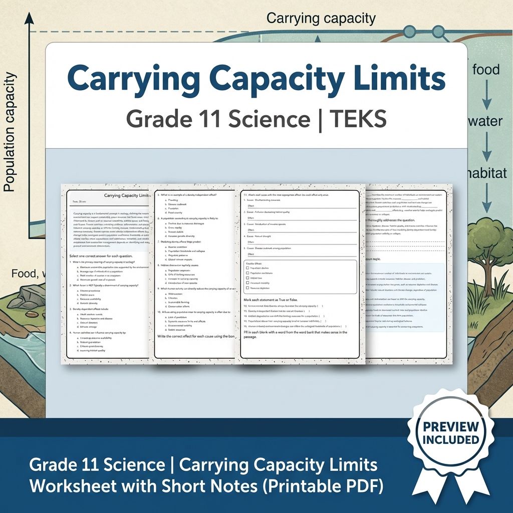 Grade 11 Science Worksheet Bundle | Genetics, Evolution & Human Body (PDF) — included worksheet 52