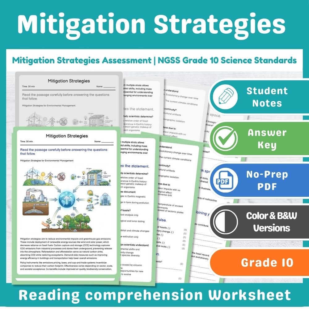 Grade 10 Science Resource Tradeoffs Assessment | NGSS Standards-Aligned — included worksheet 5