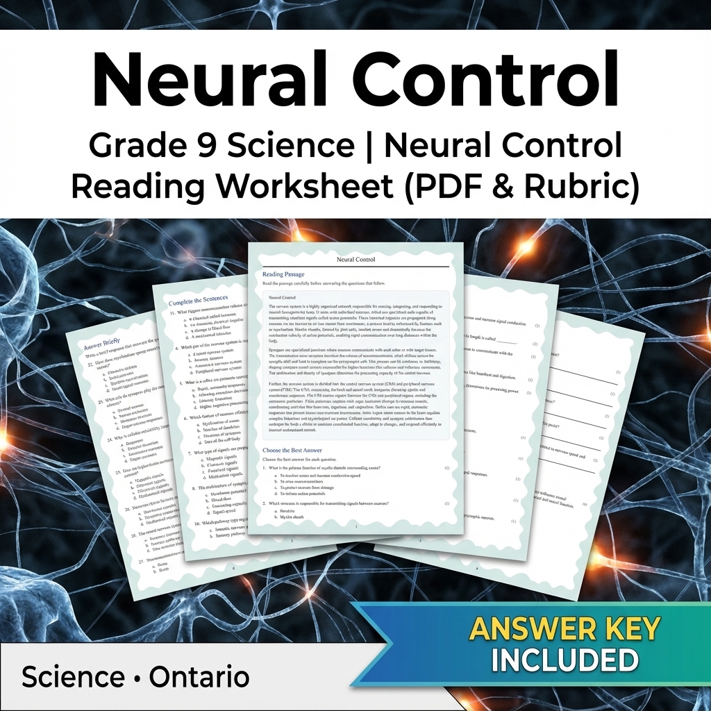 Grade 9 Science Unit Bundle | Human Body Systems & Cell Functions  — included worksheet 14