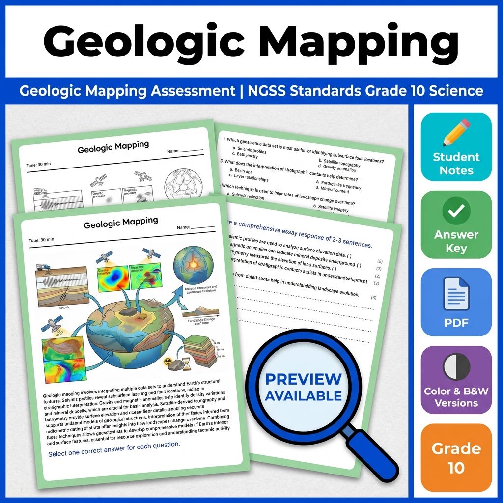 Grade 10 Science | Geologic and Ocean Assessment Mini Bundle (NGSS Aligned) — included worksheet 5