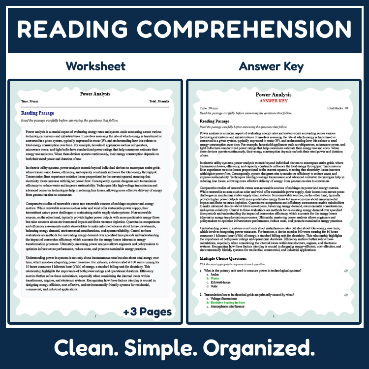Grade 9 Science reading worksheets worksheet — Grade 9 Science | Power Analysis Reading Worksheet (PDF + Rubric) — page 2