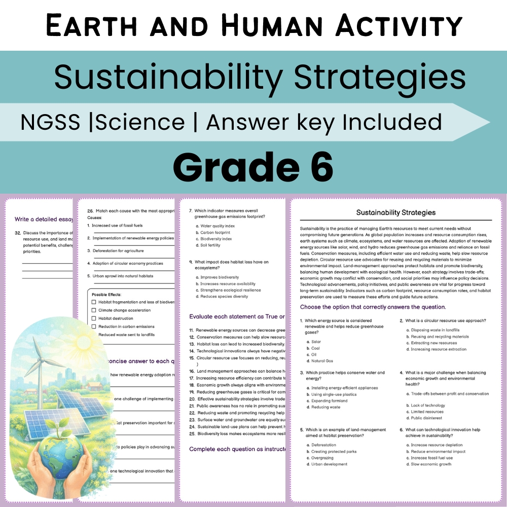 Grade 6 Science NGSS Worksheet Bundle | Comprehensive STEM Practice Pack — included worksheet 39