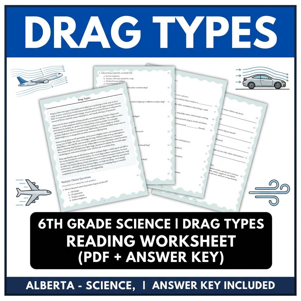 Grade 6 Science reading worksheets — 6th Grade Science | Drag Types Reading Worksheet (PDF + Answer Key)