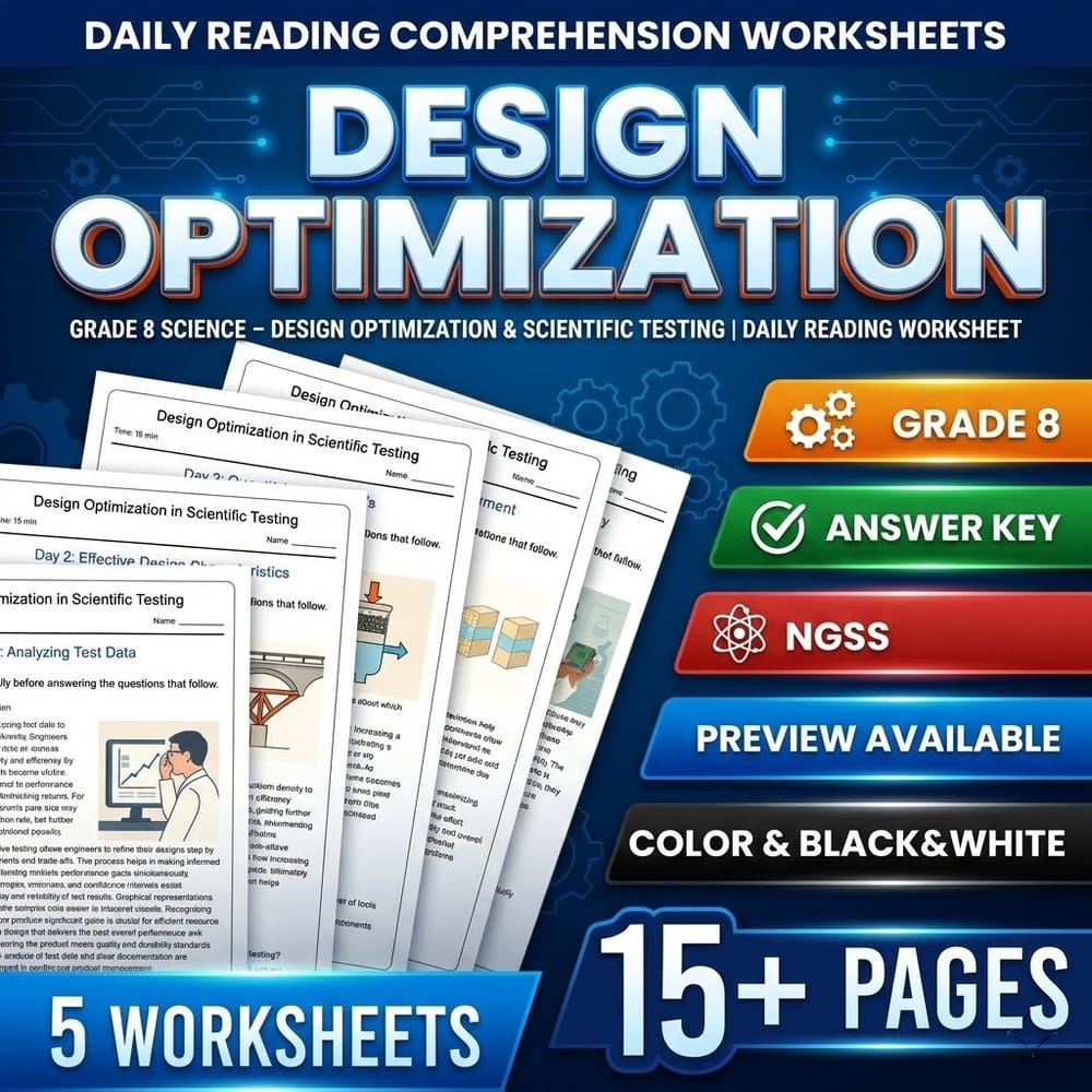 Grade 8 Science – Design Optimization & Scientific Testing | Daily Worksheet