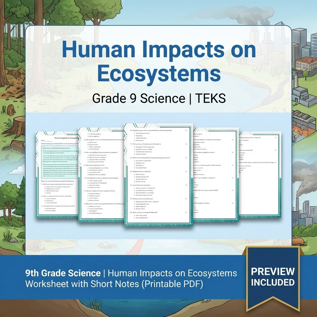 Grade 9 Science Worksheet Bundle: Cell Biology, Genetics & Ecology (Collection) — included worksheet 49