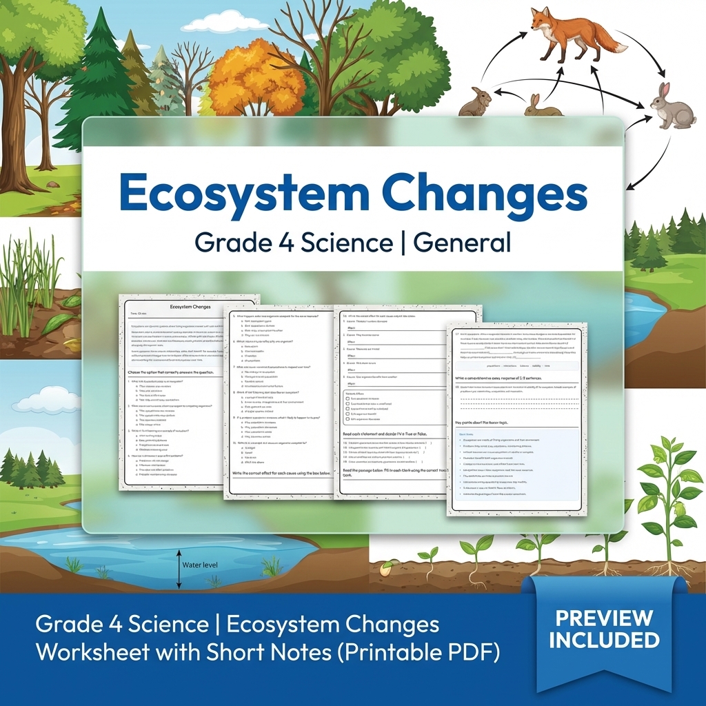 Grade 4 Science Lesson Group Bundle | Ecosystems, Life Cycles & Classification — included worksheet 9