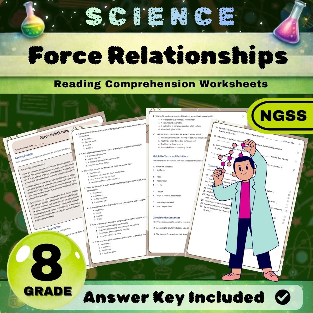 Grade 8 Science NGSS Bundle | Comprehensive Worksheets for Earth & Life Sciences — included worksheet 41