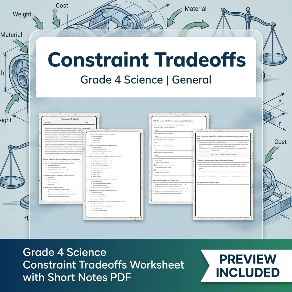 Grade 4 Science Lesson Group  Comprehensive Worksheets for Hands-On Learning — included worksheet 5