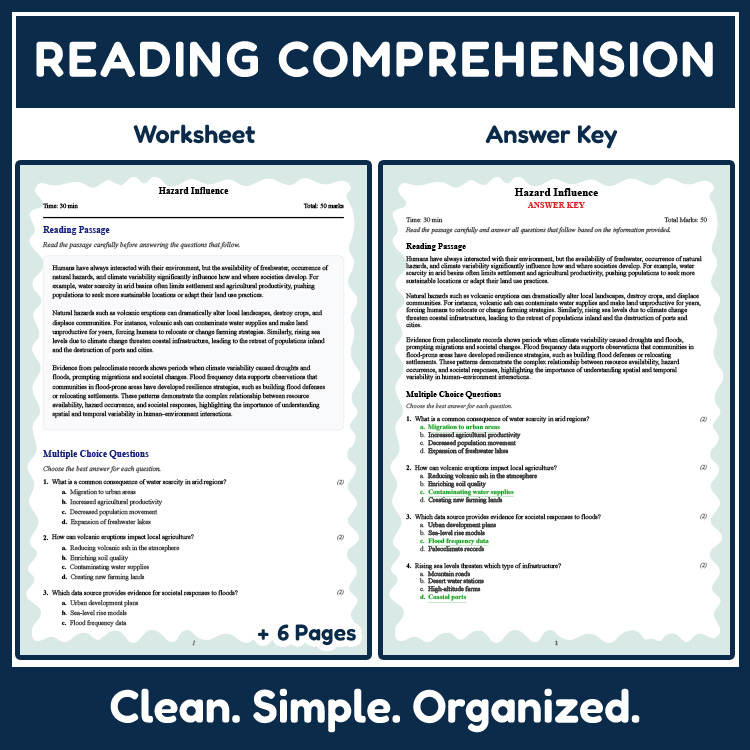 Grade 10 Science reading worksheets worksheet — 10th Grade Science | Hazard Influence Reading Worksheet & Answer Key (PDF)…
