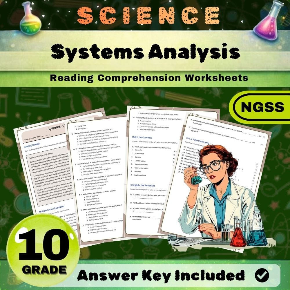 Grade 10 Science NGSS Bundle | Worksheets for Earth, Life & Physical Sciences — included worksheet 59