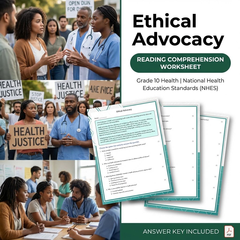 Grade 10 Health Advocacy Unit | NHES-Aligned Worksheet Collection — included worksheet 5