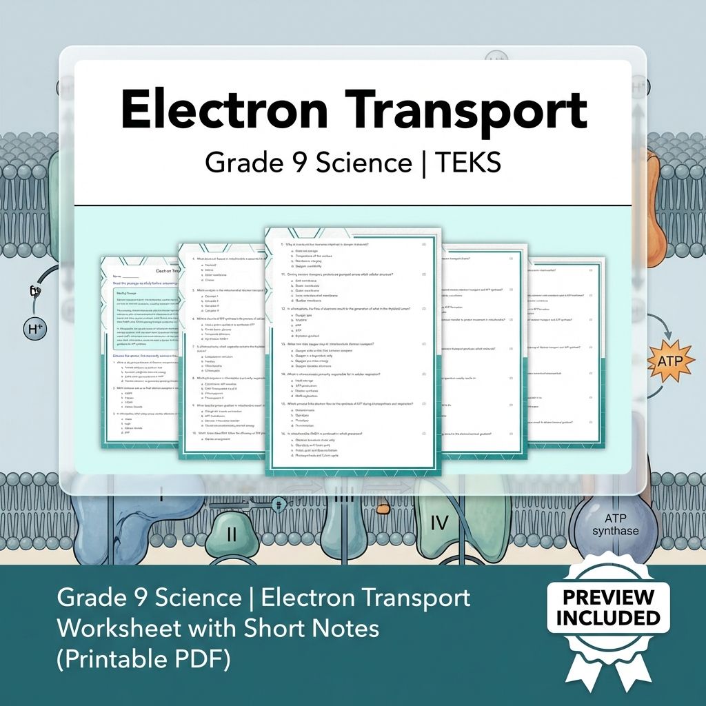 Grade 9 Science Worksheet Bundle: Cell Biology, Genetics & Ecology (Collection) — included worksheet 50