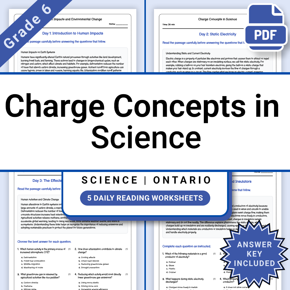 Grade 6 Science Lesson Group – Circuits and Energy Ontario Framework — included worksheet 15