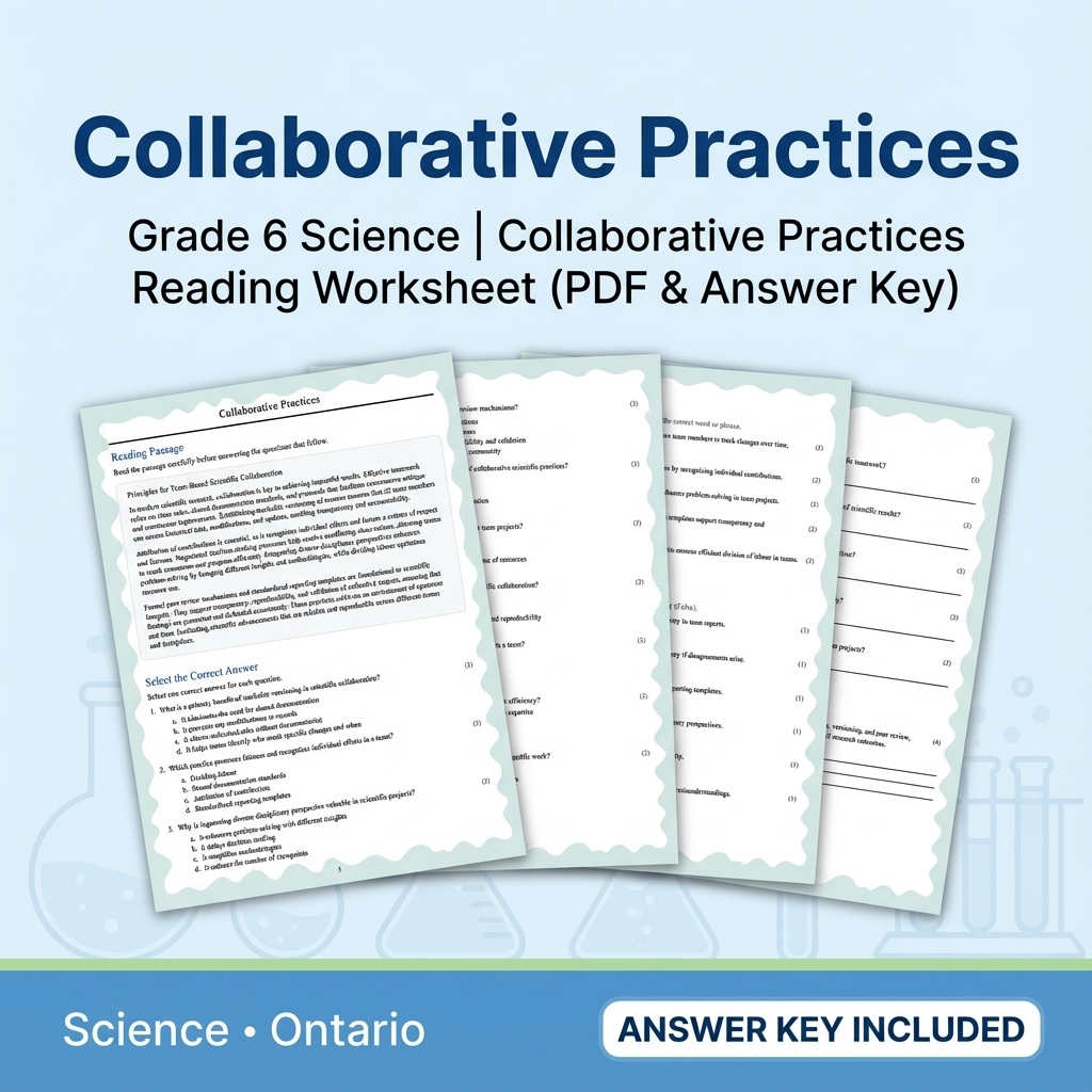 Grade 6 Science – Ecology, Circuits, Astronomy & More (PDF + Answer Key ) — included worksheet 53