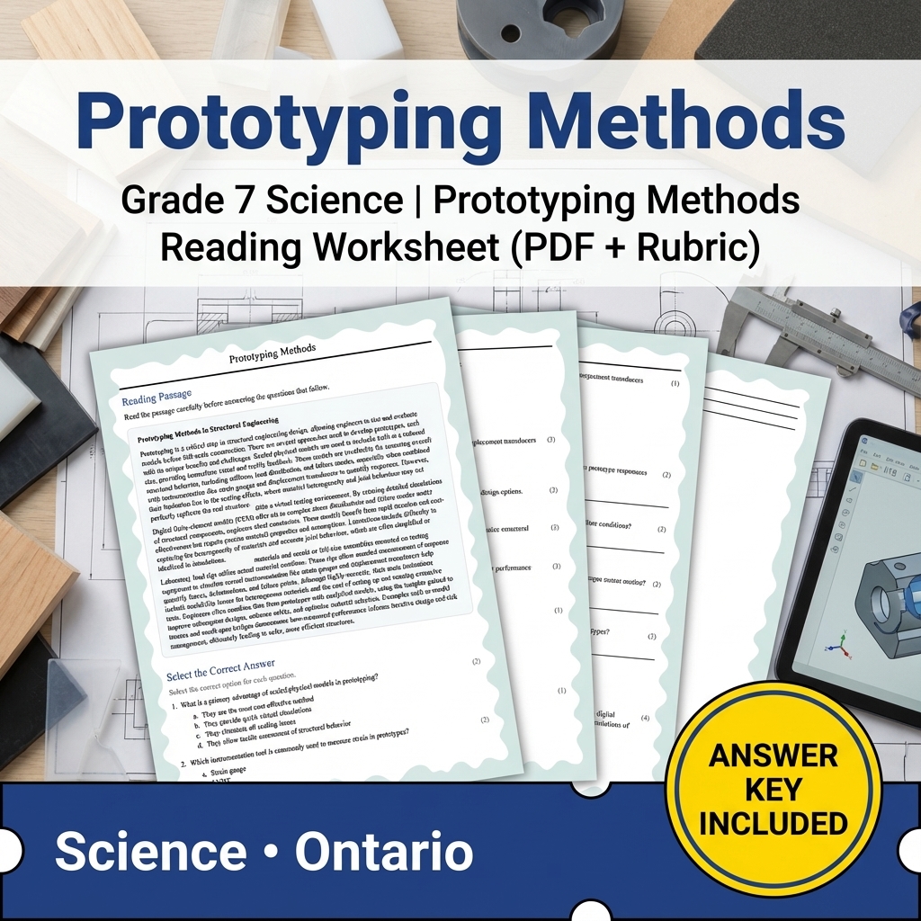 Grade 7 Science Unit Bundle – Structural Engineering & Material Testing  — included worksheet 11