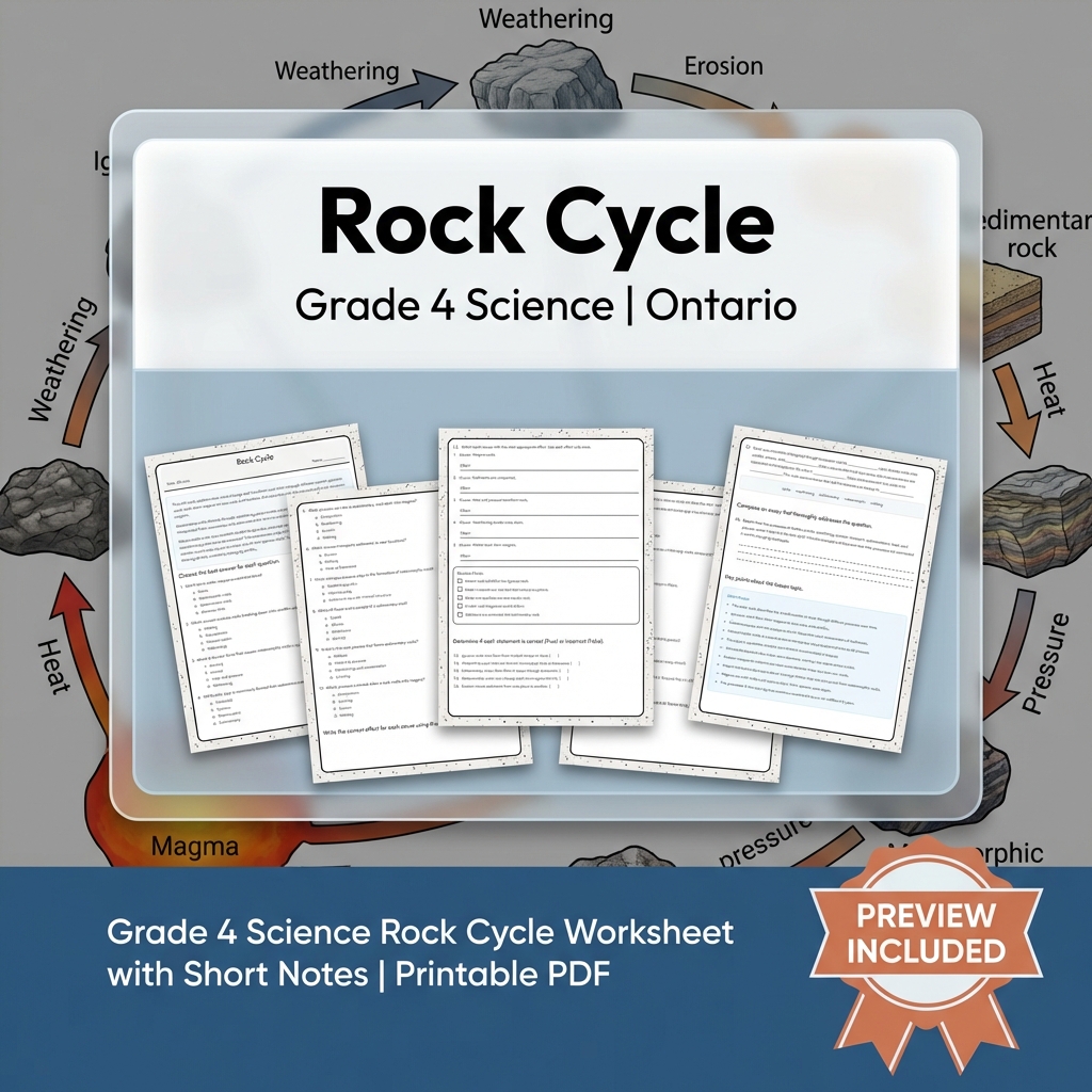 Grade 4 Science Lesson Bundle | Earth & Soil Topics for Ontario — included worksheet 10