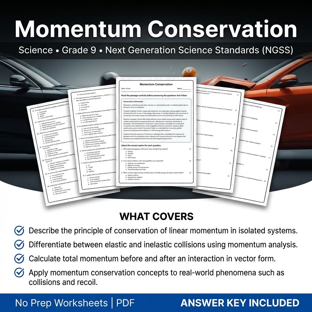 Grade 9 Science Worksheet Bundle | Physics, Biology, Earth & Energy Topics — included worksheet 54