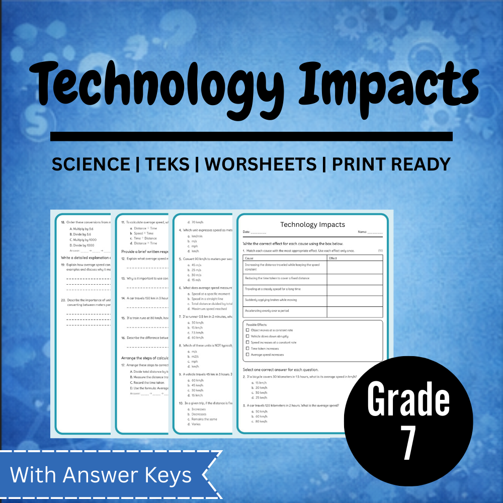 Grade 7 Science Worksheet Bundle – Ecosystems, Atomic Structure & Forces (TEKS Aligned) — included worksheet 47