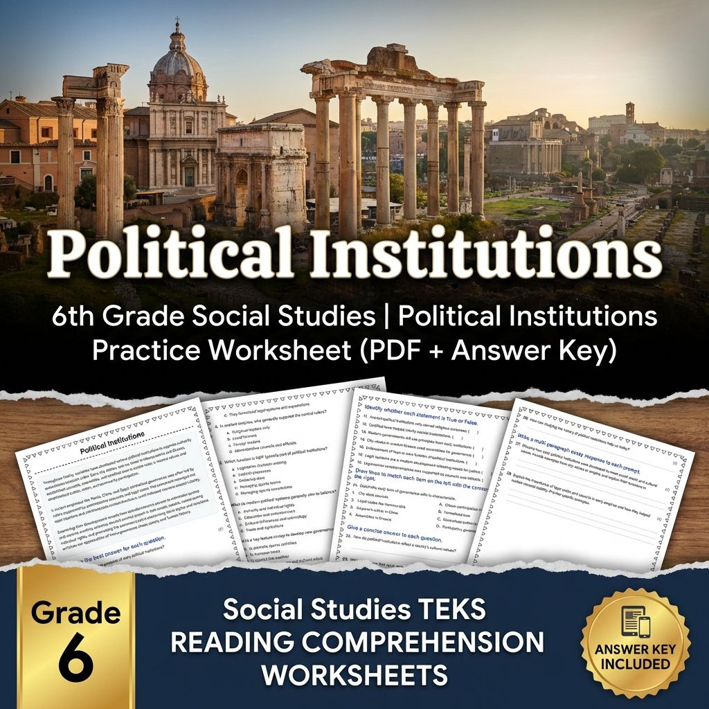 Grade 6 Social Studies | Types of Governance & Political Institutions Bundle — included worksheet 3