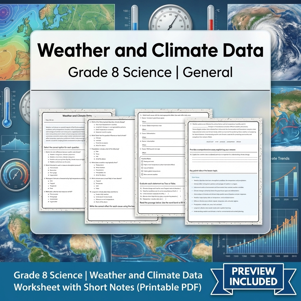 Grade 8 Science Data, Models & CER Full-Year Bundle: General Framework — included worksheet 38