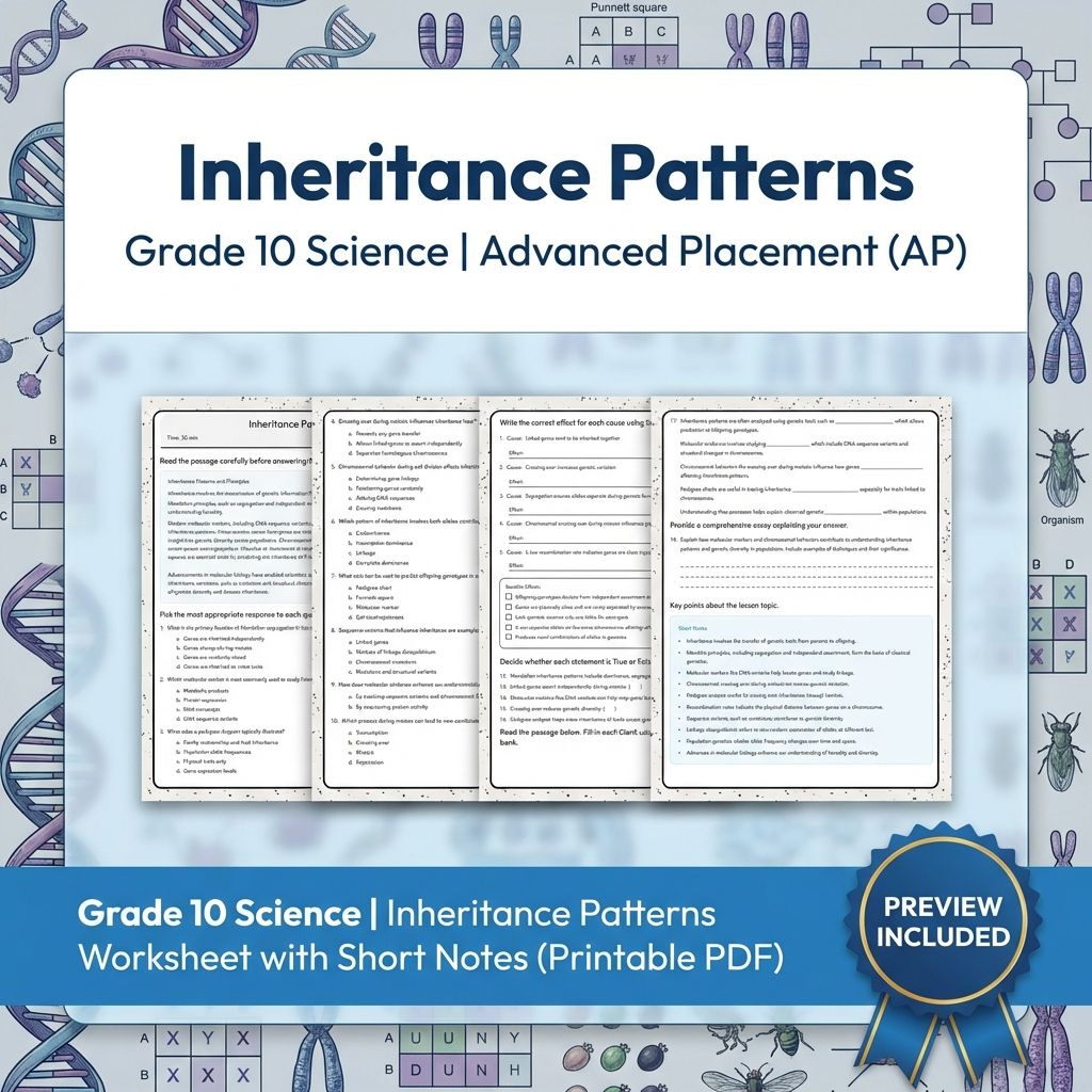 Grade 10 Science Unit Bundle | Genetics, Ecology & Cellular Biology Worksheets — included worksheet 10