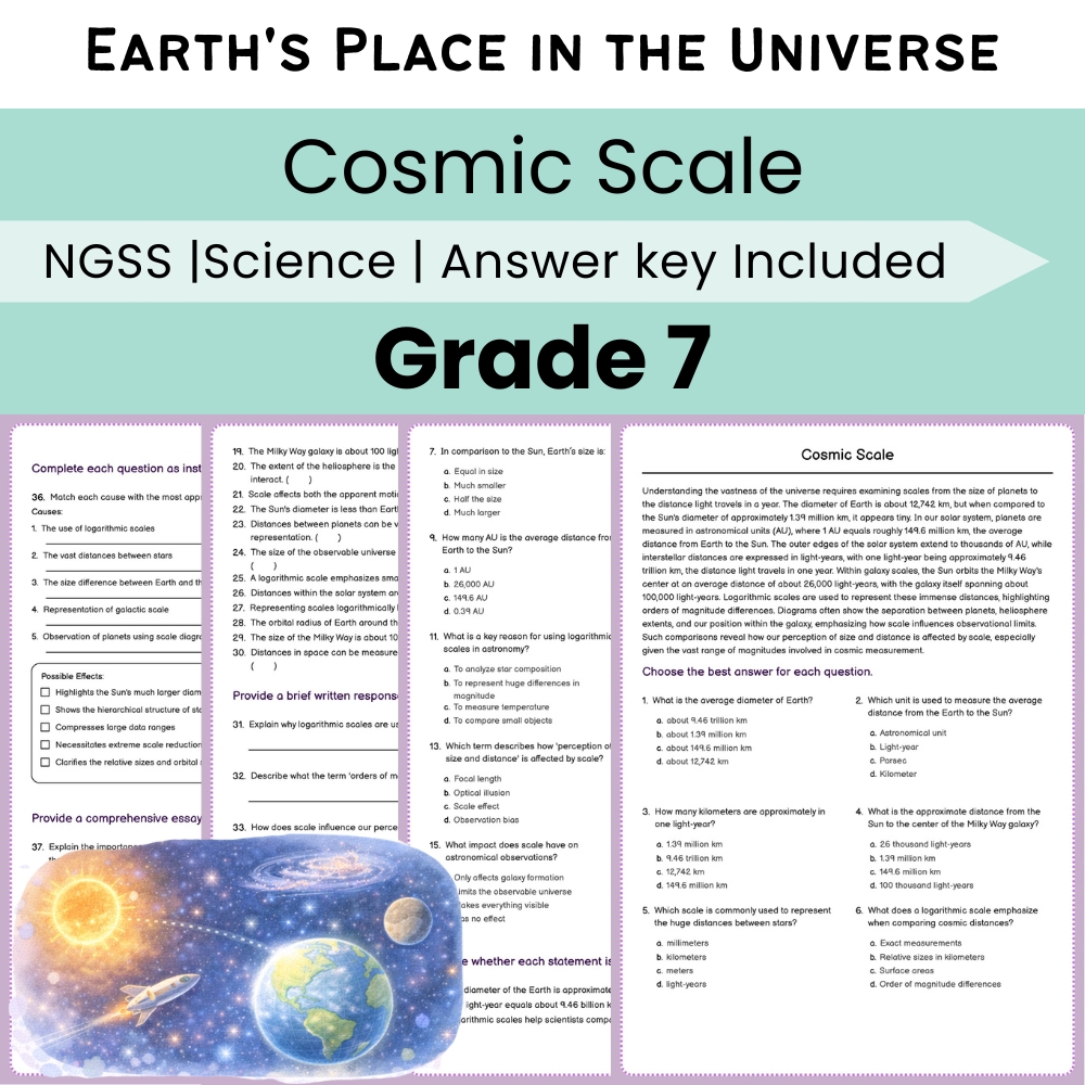 Grade 7 Science NGSS Full Year Bundle | Comprehensive Worksheet Pack — included worksheet 45
