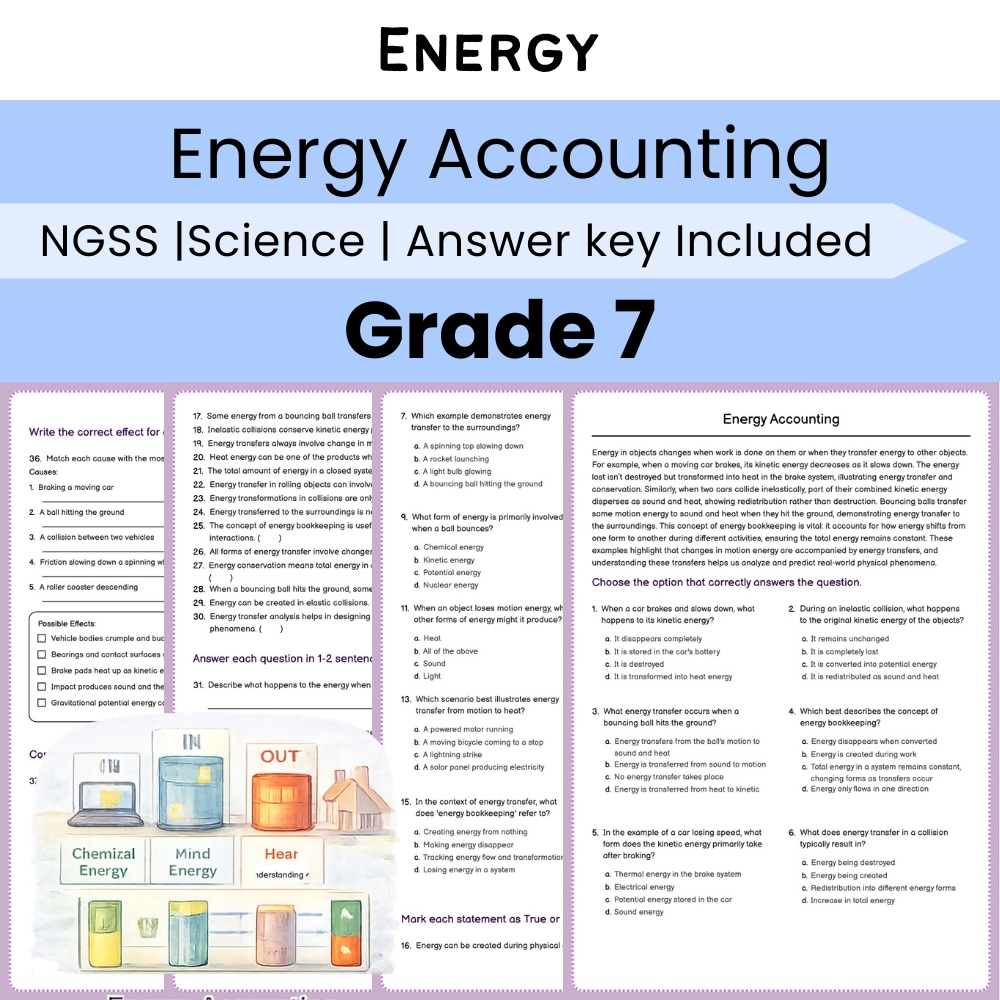 Grade 7 Science NGSS Full Year Bundle | Comprehensive Worksheet Pack — included worksheet 46