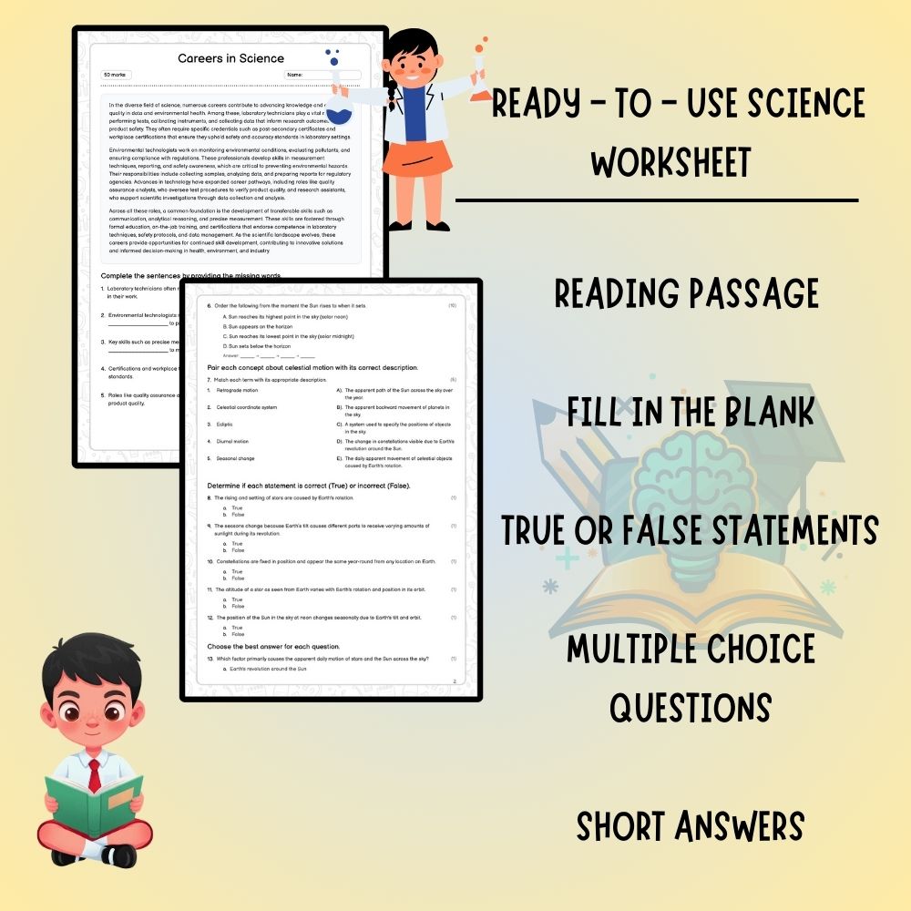 Grade 10 Science worksheet worksheet — Grade 10 Science Worksheet | Careers in Science | Ontario Standard (PDF) — page 2