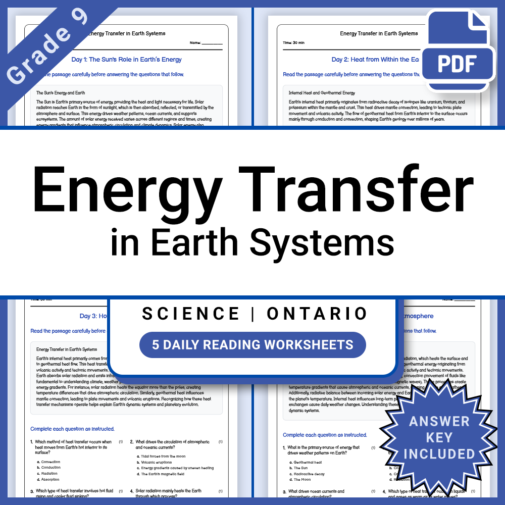 Grade 9 Science Lesson Group Bundle – Earth Systems & Planetary Concepts — included worksheet 15