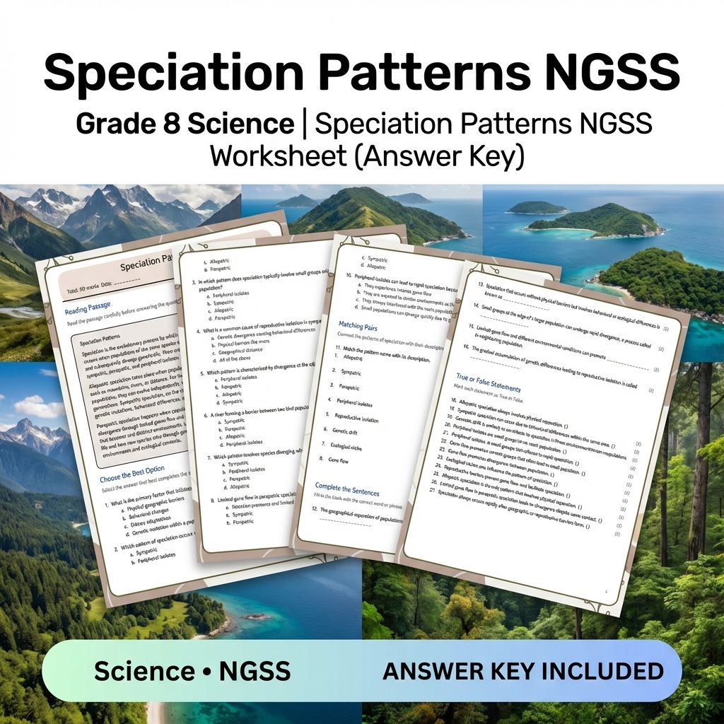 Grade 8 Science NGSS Bundle | Comprehensive Worksheets for Earth & Life Sciences — included worksheet 42