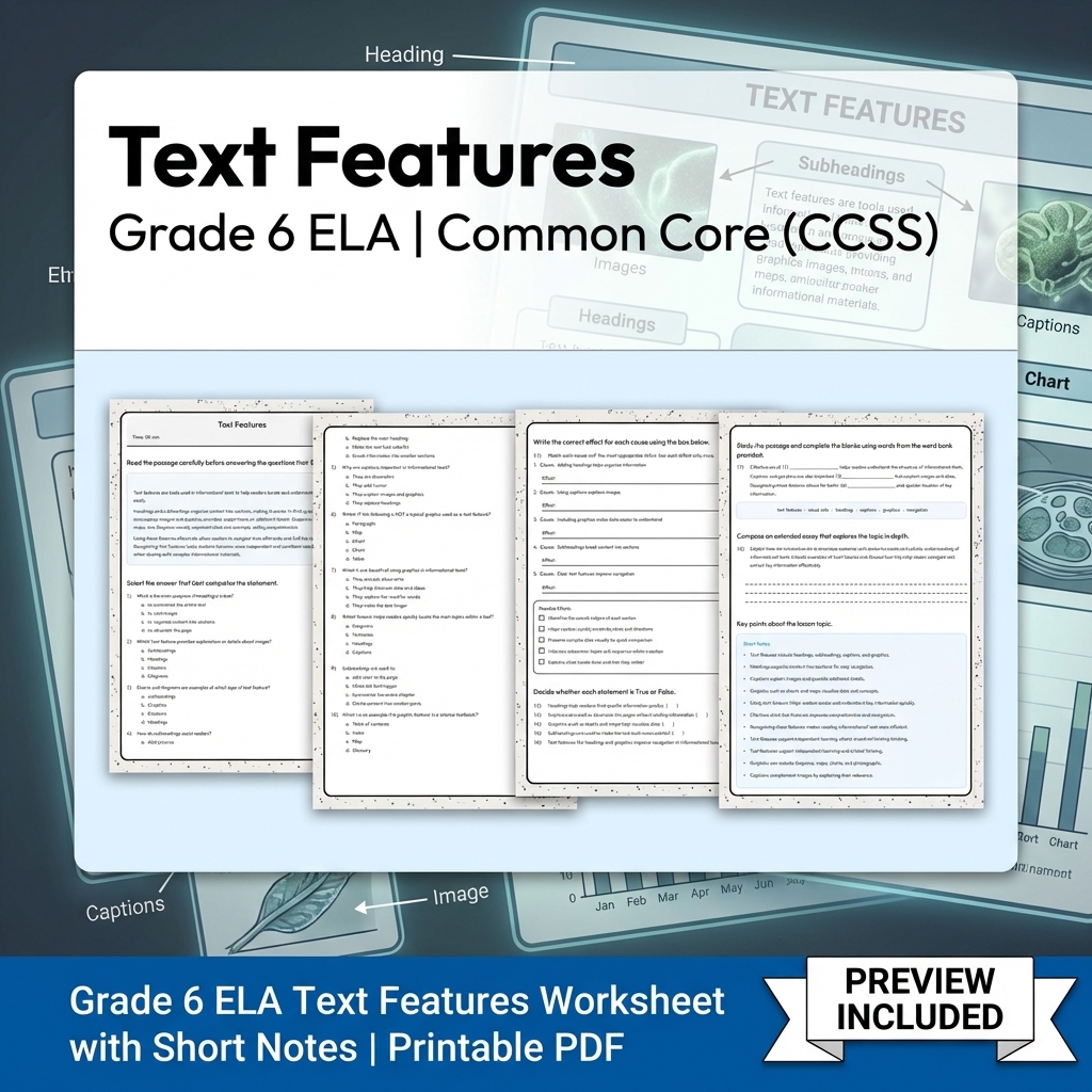 Grade 6 ELA Reading, Writing, & Grammar Full-Year Bundle (Common Core CCSS) — included worksheet 37