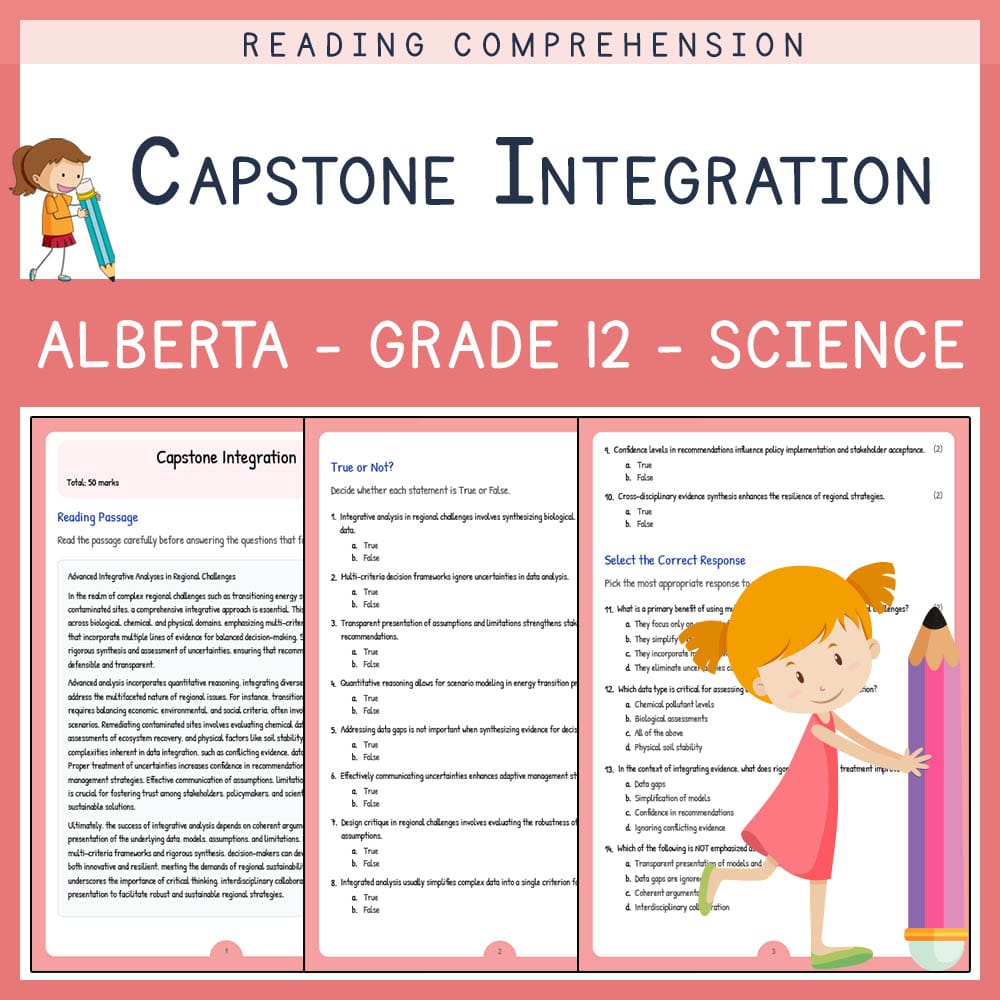 Grade 12 Science worksheet elena worksheet — Grade 12 Science | Capstone Integration Worksheet | Alberta Standards — page 1
