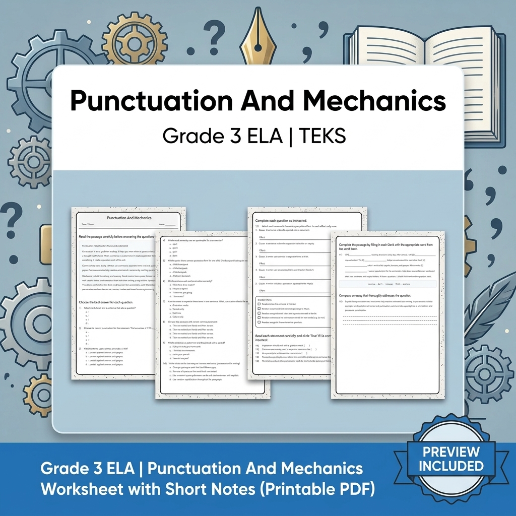 Grade 3 ELA Writing, Reading, and Research Skills Full-Year Bundle TEKS — included worksheet 40