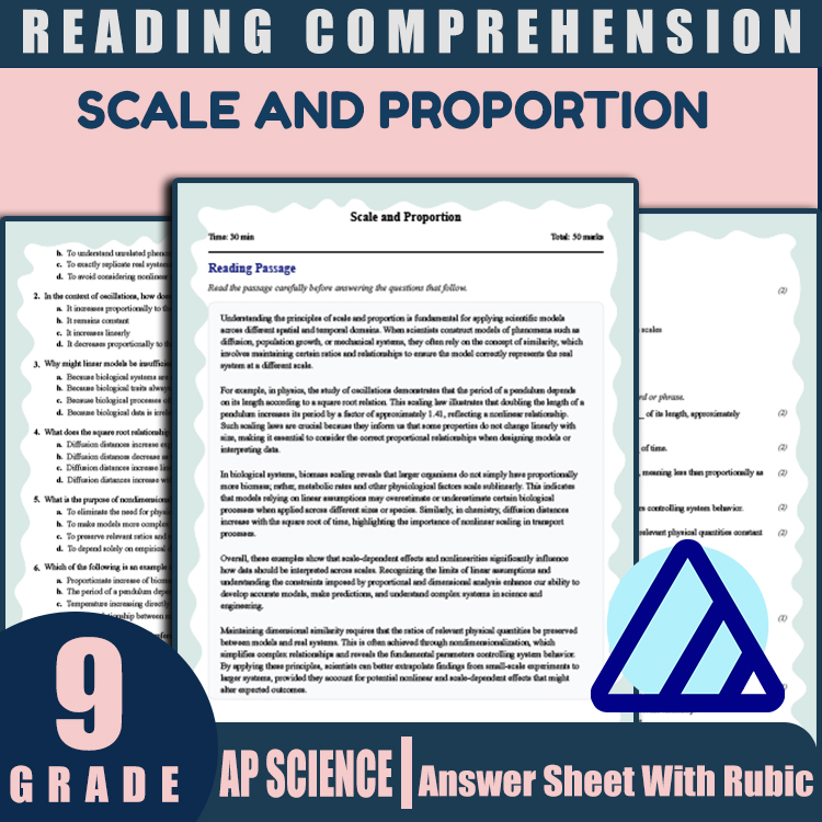 Grade 9 Science reading worksheets worksheet — Grade 9 Science | Scale and Proportion Reading Worksheets (PDF & Answer Key…