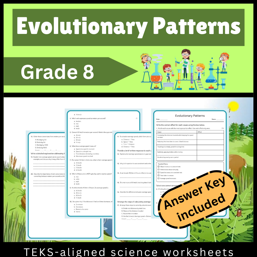 Grade 8 Science Worksheet Bundle | Ecosystems, Matter, Motion & More (TEKS Aligned) — included worksheet 45