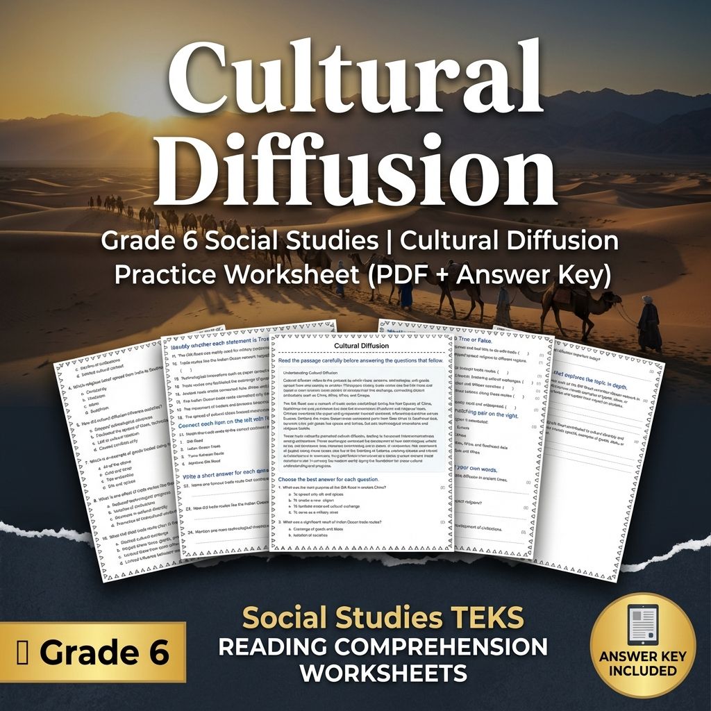 Grade 6 Social Studies Bundle – Ancient Empires & Cultural Diffusion — included worksheet 5