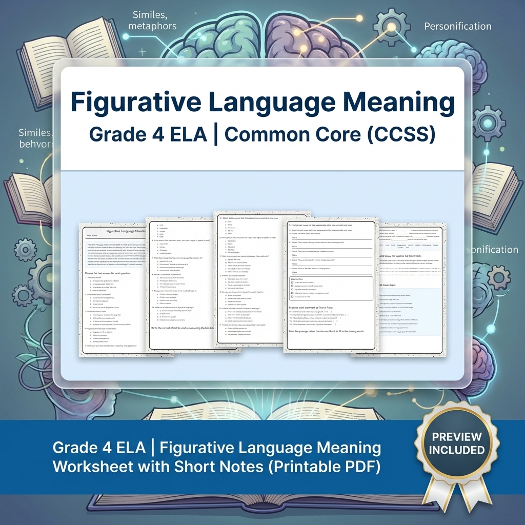 Grade 4 Text Evidence, Language & Writing ELA Full-Year Bundle: CCSS — included worksheet 39