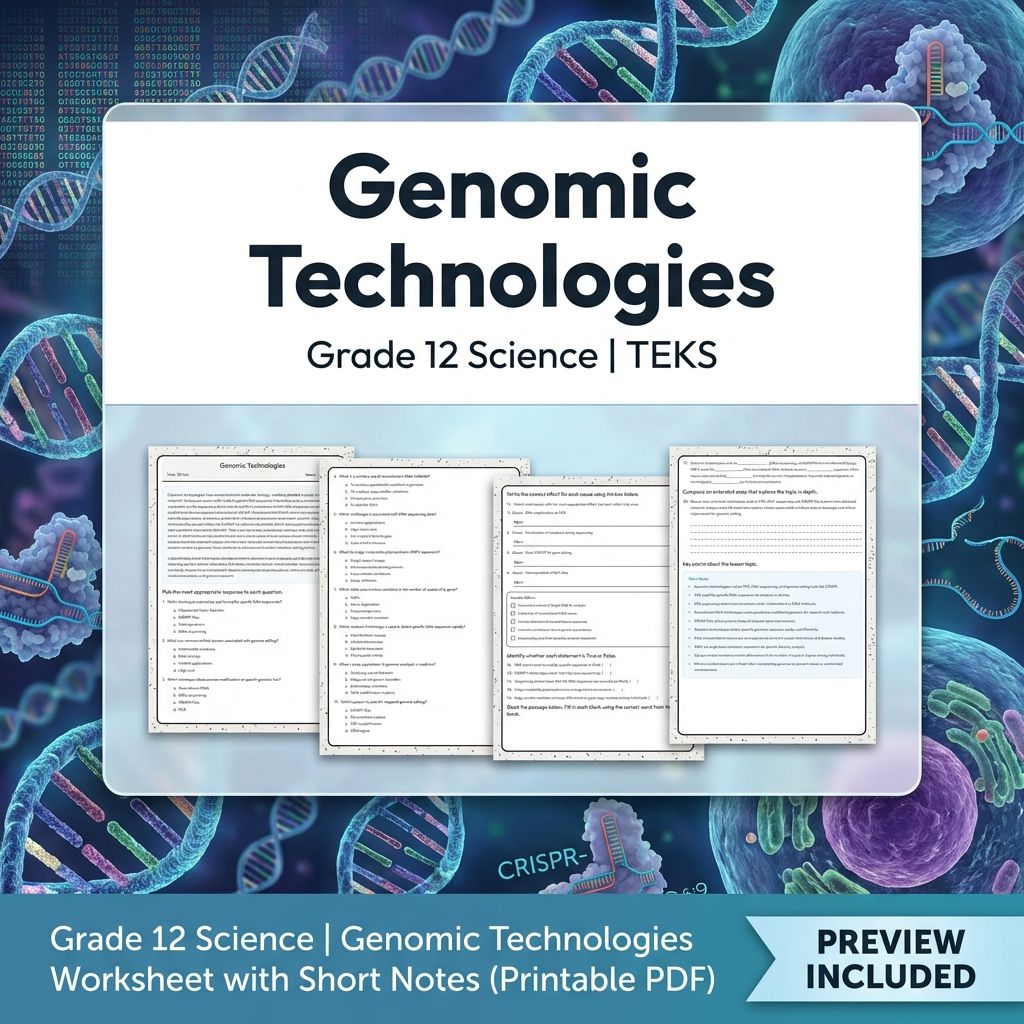 Grade 12 Science Unit Bundle | Genetics, Evolution & Cell Biology Worksheets — included worksheet 10