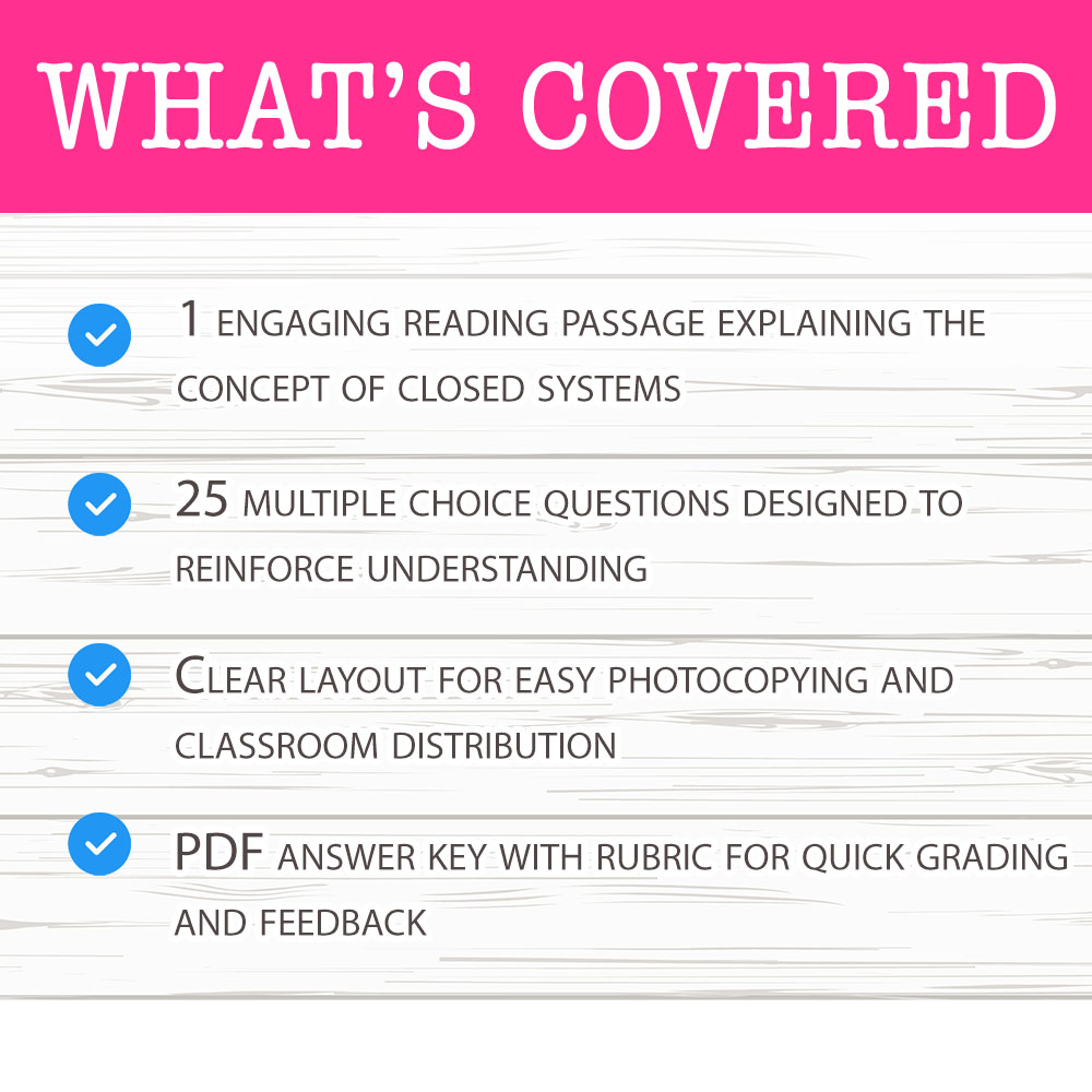 Grade 7 Science worksheet mcq paper worksheet — Grade 7 Science — Understanding Closed Systems Worksheet for Mastery — page 2