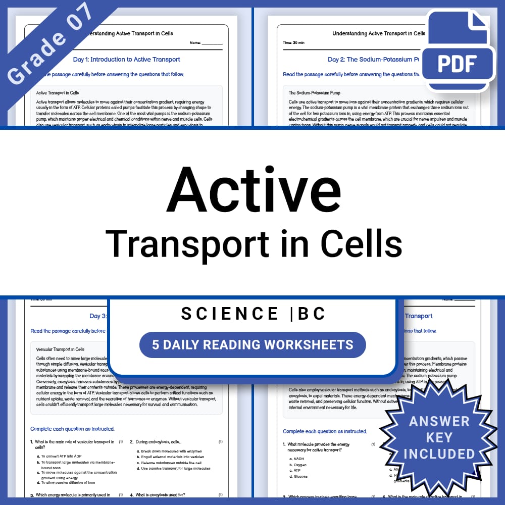 Grade 7 Science Lesson Group Bundle | Cell Structures and Processes — included worksheet 14