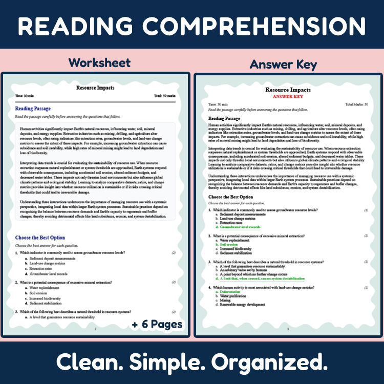 Grade 9 Science reading worksheets worksheet — 9th Grade Science Reading Worksheets | Resource Impacts & Earth System Mast…