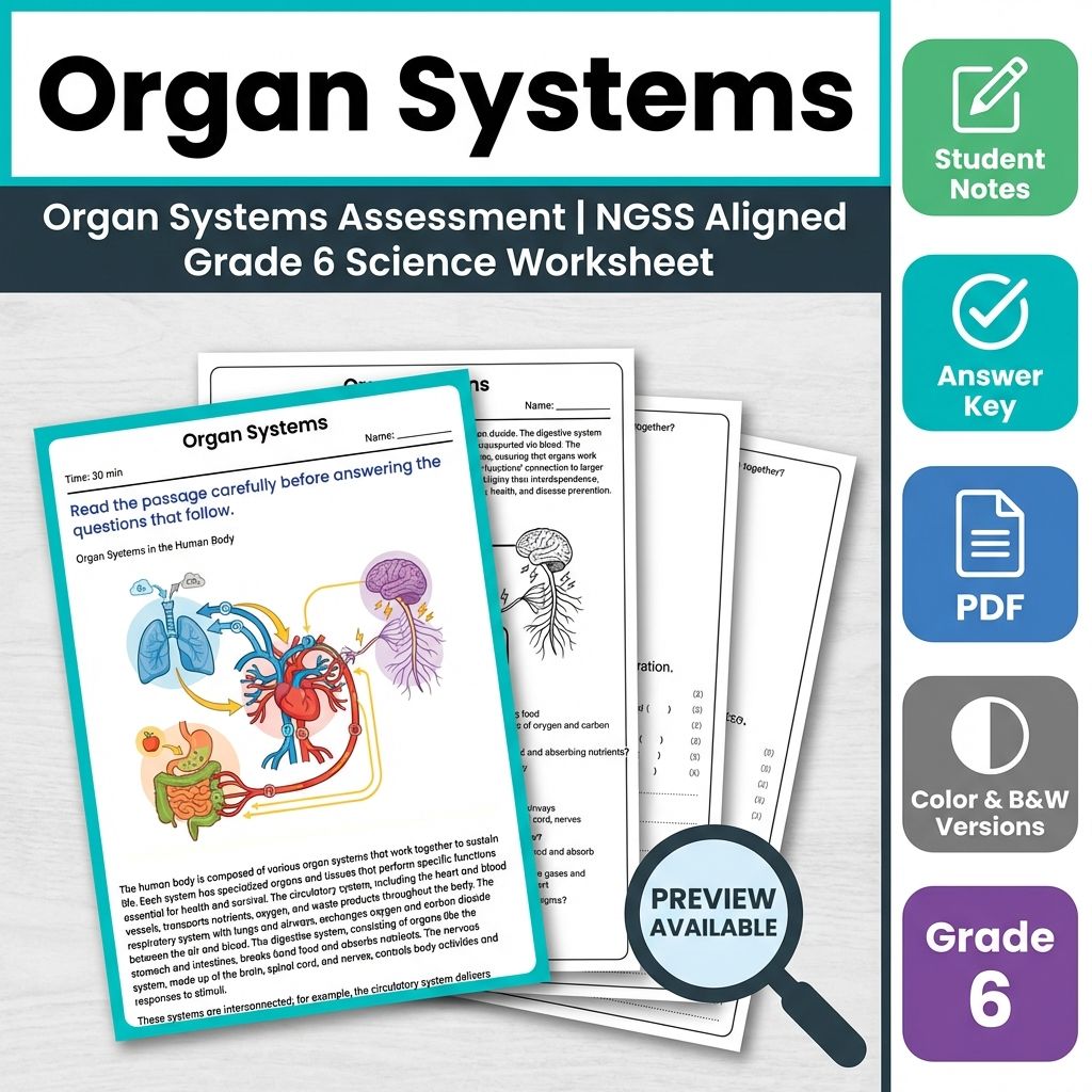 Grade 6 Science Full Year Bundle | NGSS Assessment Resources (Printable) — included worksheet 45