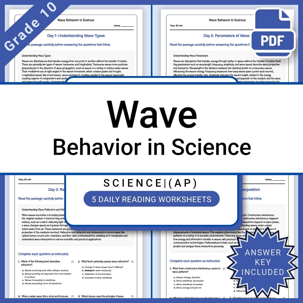 Grade 10 Science Lesson Group | AP Physics & Solar System Topics | Lesson Bundle — included worksheet 12