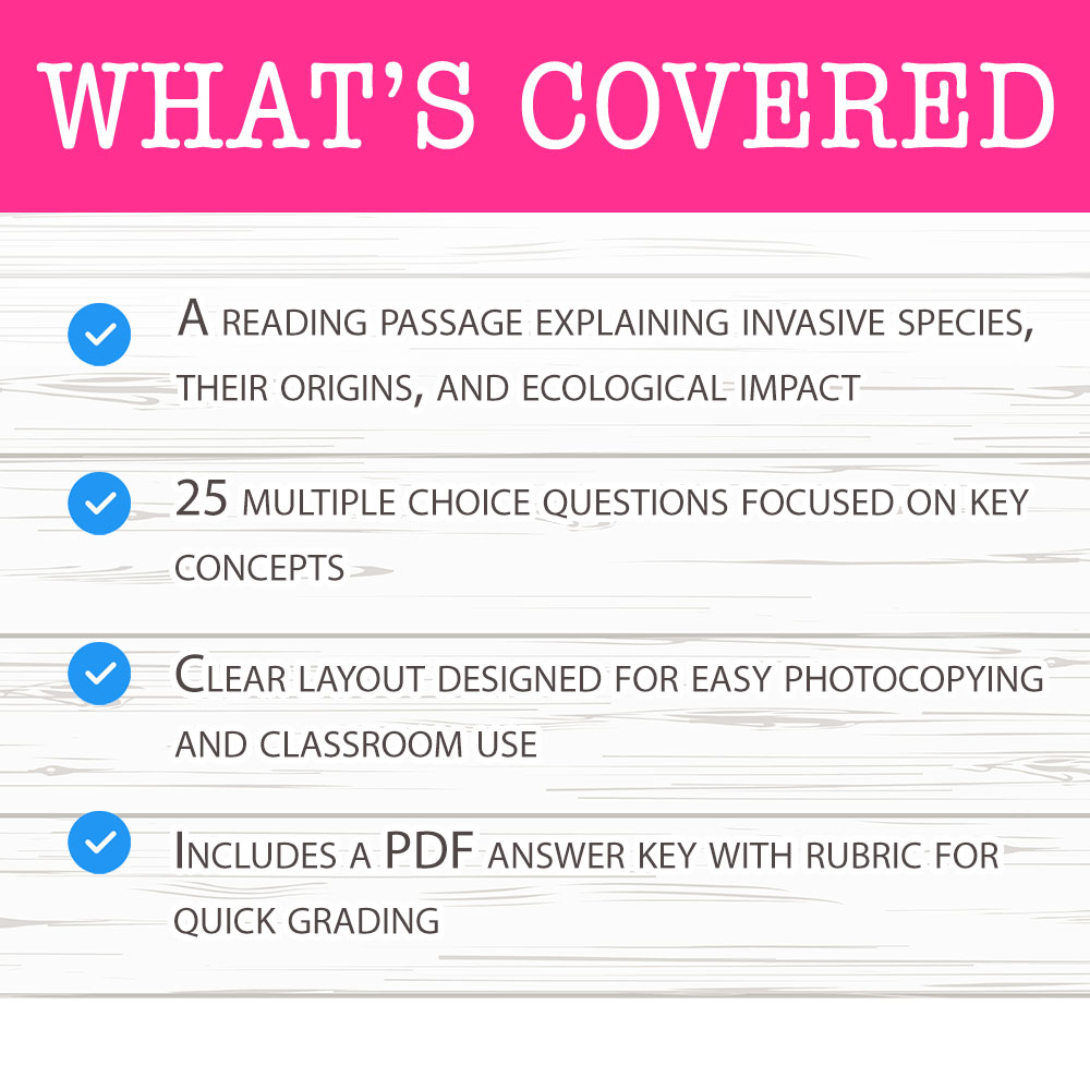 Grade 6 Science worksheet mcq paper worksheet — Grade 6 Science — Invasive Species Worksheet MCQ Paper — page 2