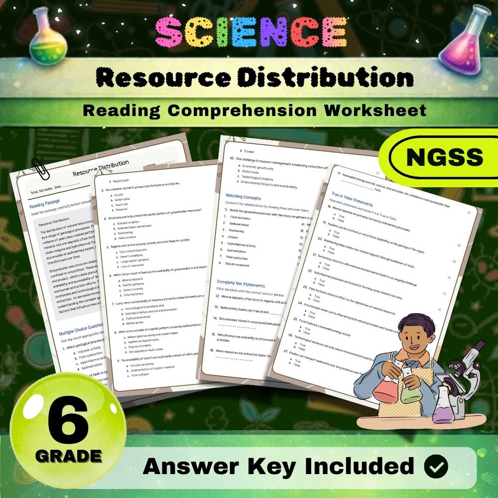 Grade 6 Science Worksheets Bundle | NGSS-Aligned — included worksheet 43