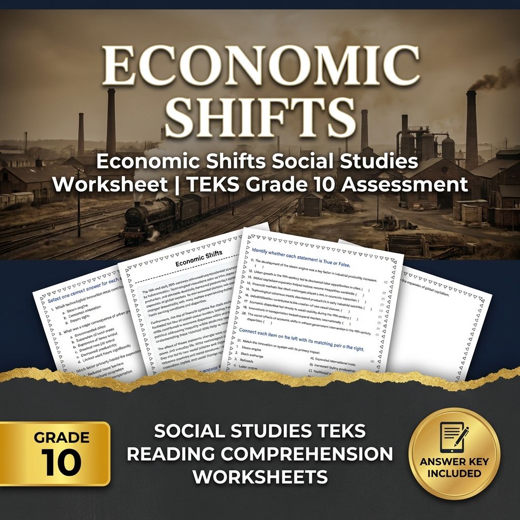 Economic Shifts Social Studies Worksheet | TEKS Grade 10 Assessment