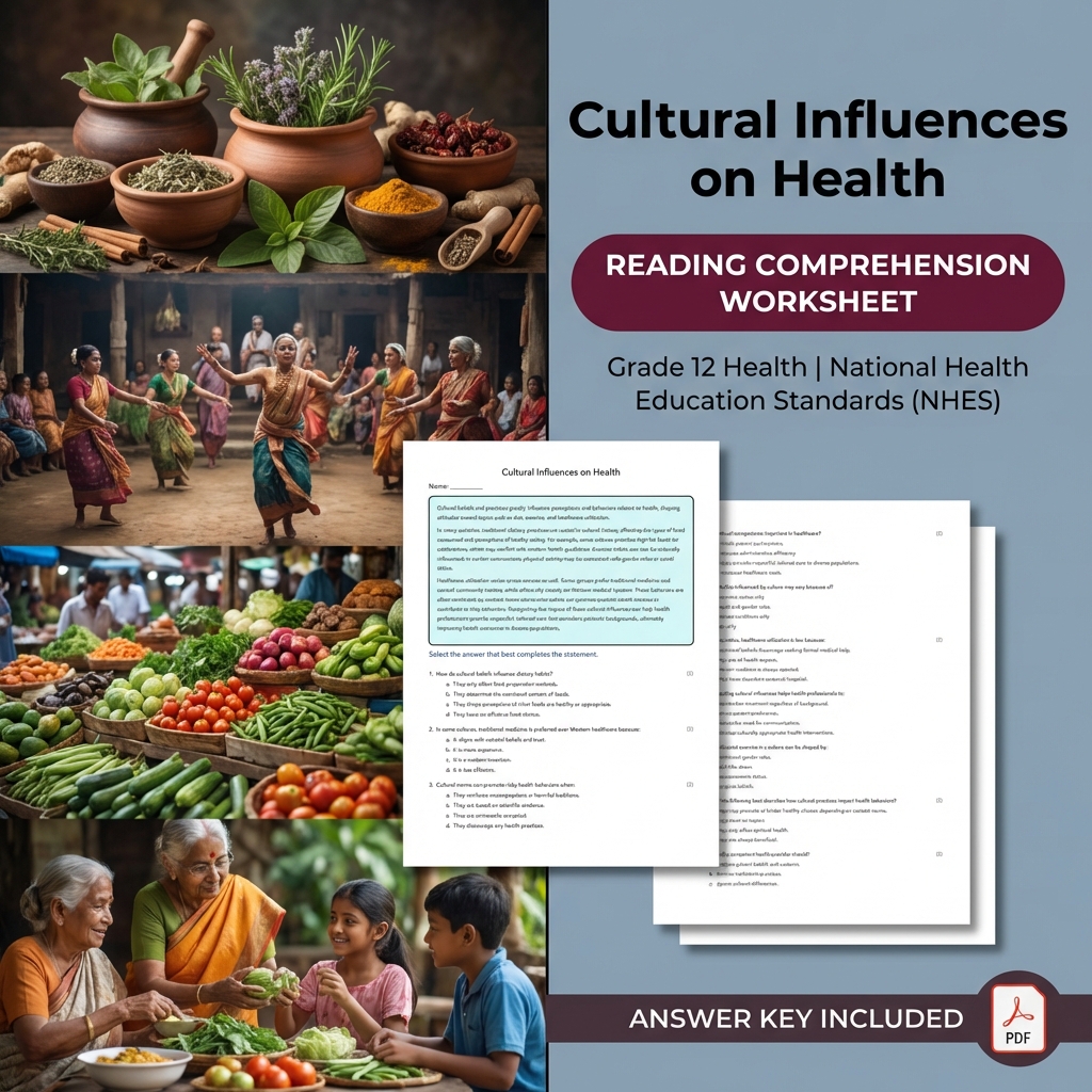 Cultural Influences on Health Worksheet | NHES Grade 12 Health